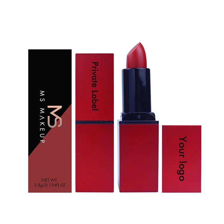 5 Colors Make Your Own Logo Cosmetic Makeup Waterproof Long Lasting Matte Private Label Christmas Lip Stick Square Tube Lipstick