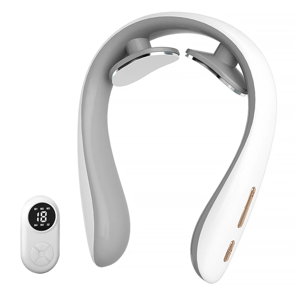 Smart Cervical Massager TENS Pulse Cervical Massager Remote Control Hot Compress Vibration Massage Intelligent Neck Massager