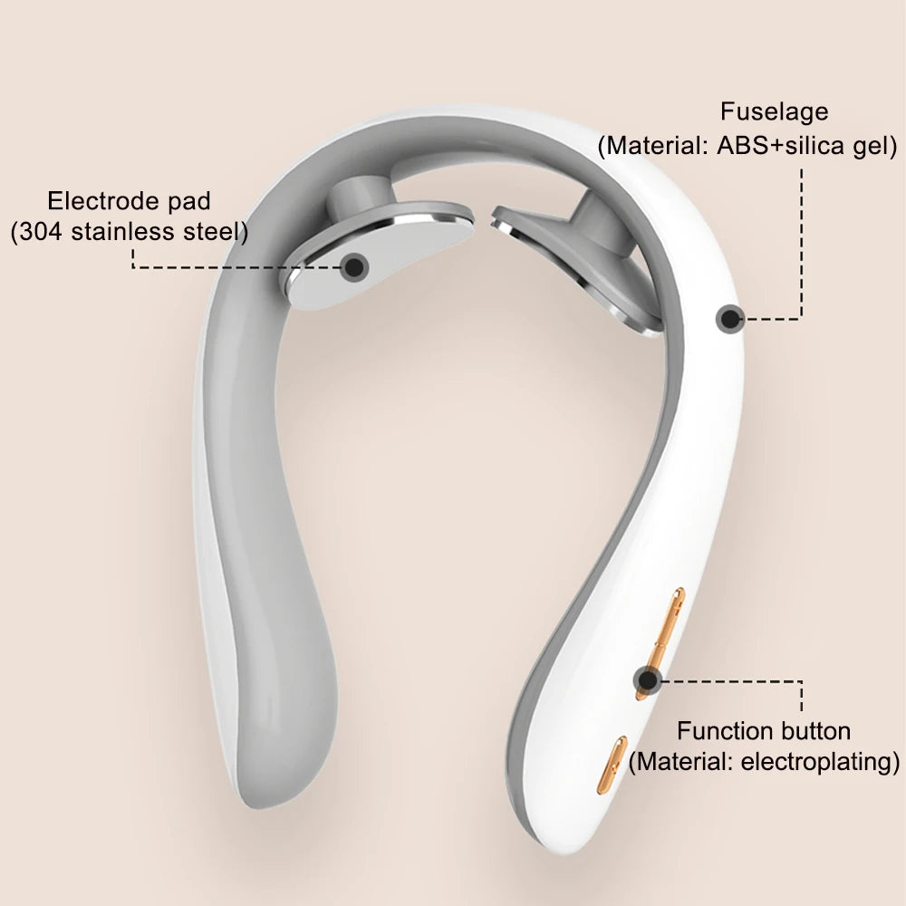 Smart Cervical Massager TENS Pulse Cervical Massager Remote Control Hot Compress Vibration Massage Intelligent Neck Massager