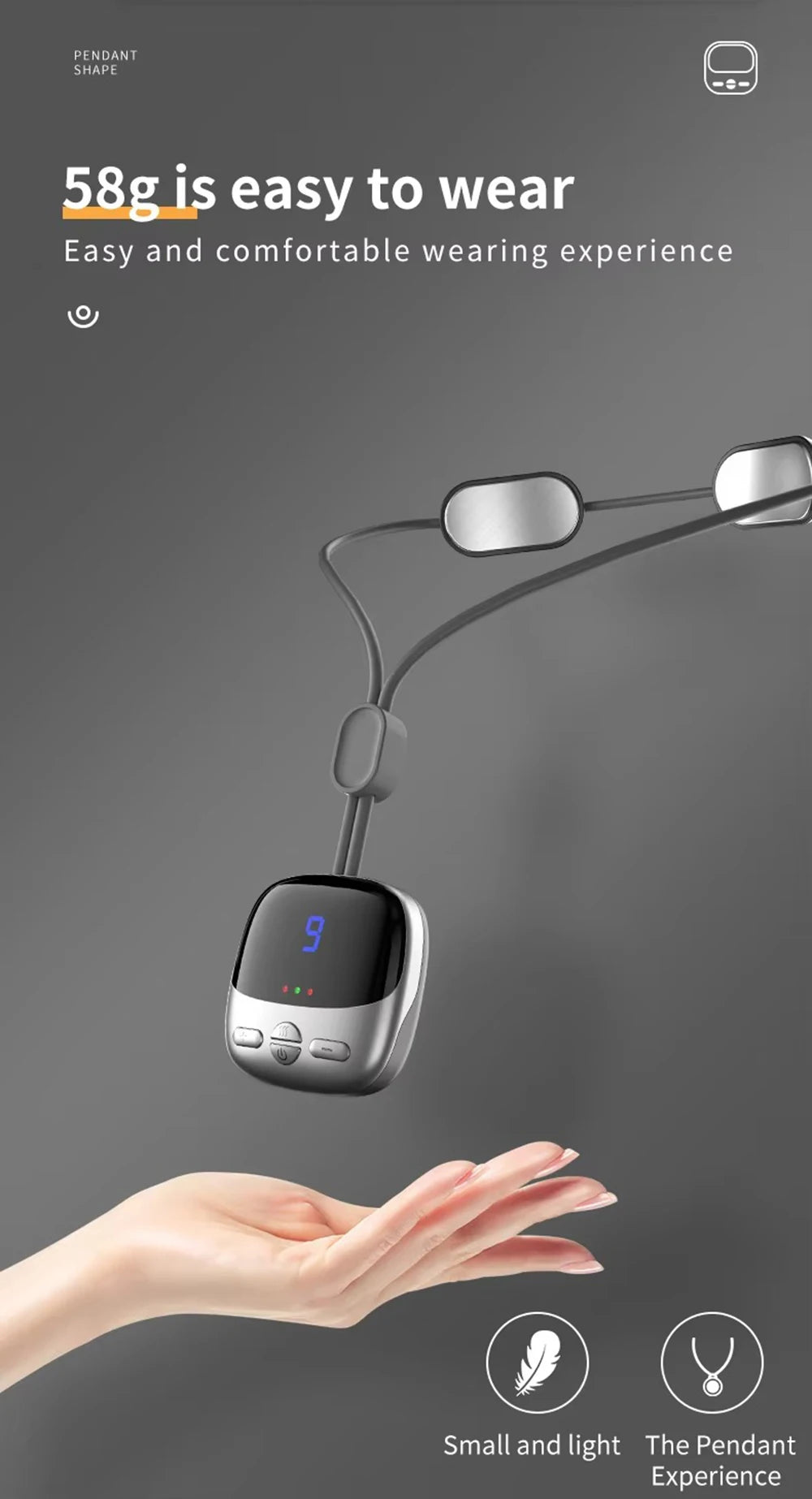 Smart TENS+EMS Electric Neck Massager with Micro-Current Portable Hot Compress for Cervical Spine Shoulder And Neck Pain Relief