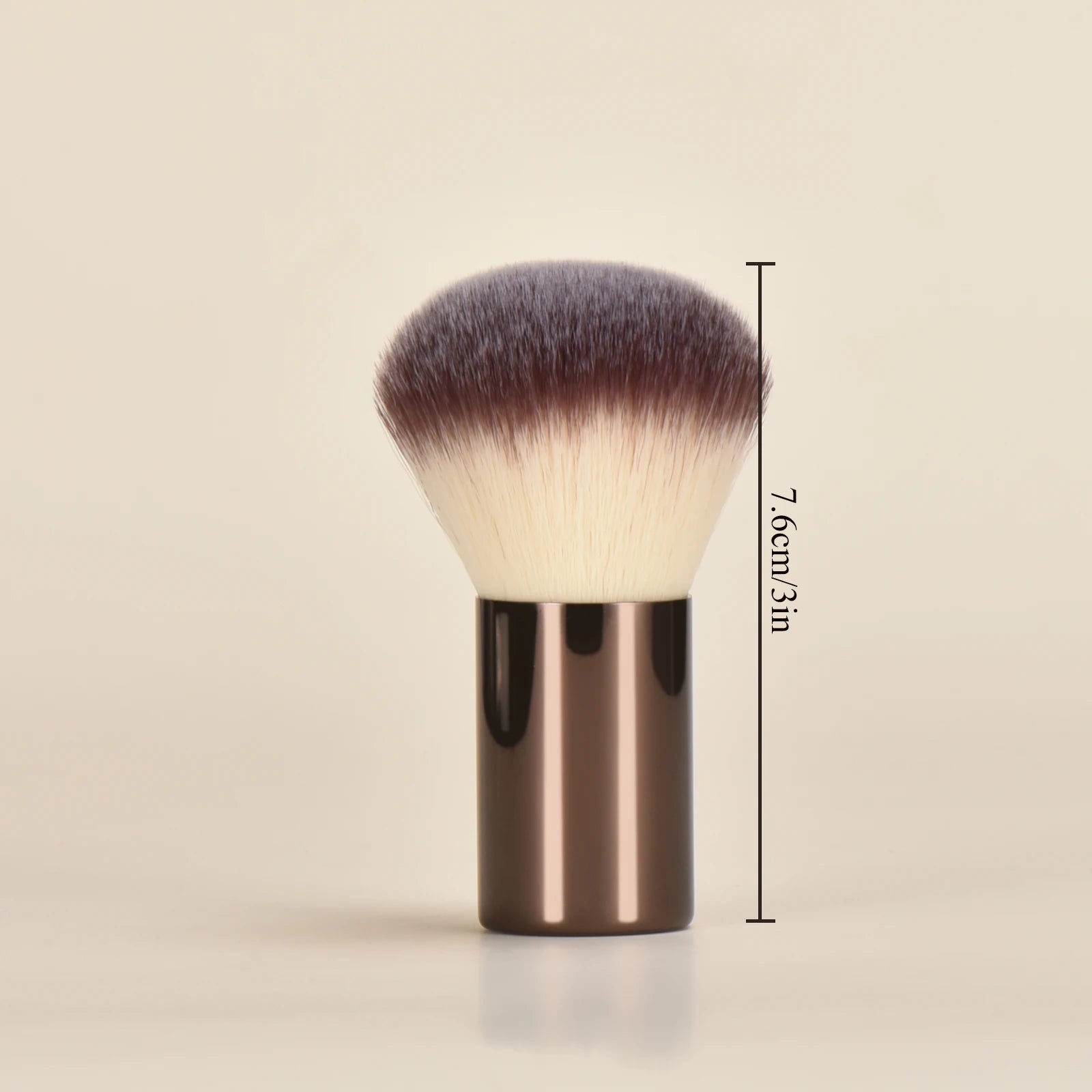 Single Metal Makeup Brush Portable Travel Loose Powder Blush Foundation Contouring Smudge Brush for On-the-Go Beauty Essentials