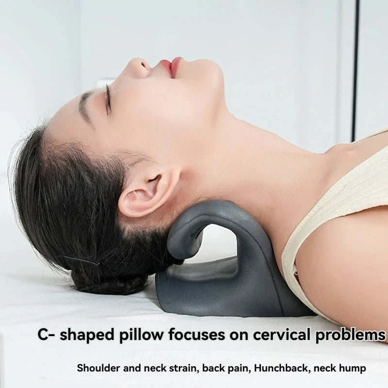 Neck Massager Acupoint Massage Pillow to Relieve Pain Neck Stretching Cervical Correction Cervical Spine Repair Relaxation C-typ
