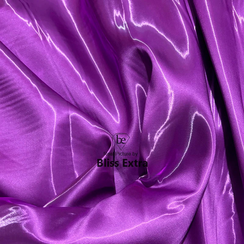 Luxury Glossy Liquid Satin Fabric Wide 1.5M Galaxy Water Gloss Satin Fabric for Dress Suit Clothing Fashion Designer Material