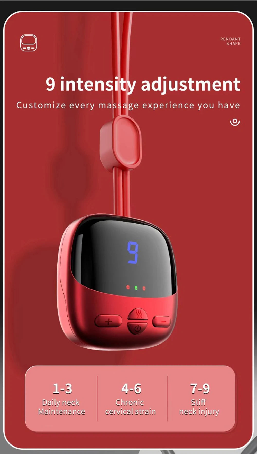 Smart TENS+EMS Electric Neck Massager with Micro-Current Portable Hot Compress for Cervical Spine Shoulder And Neck Pain Relief