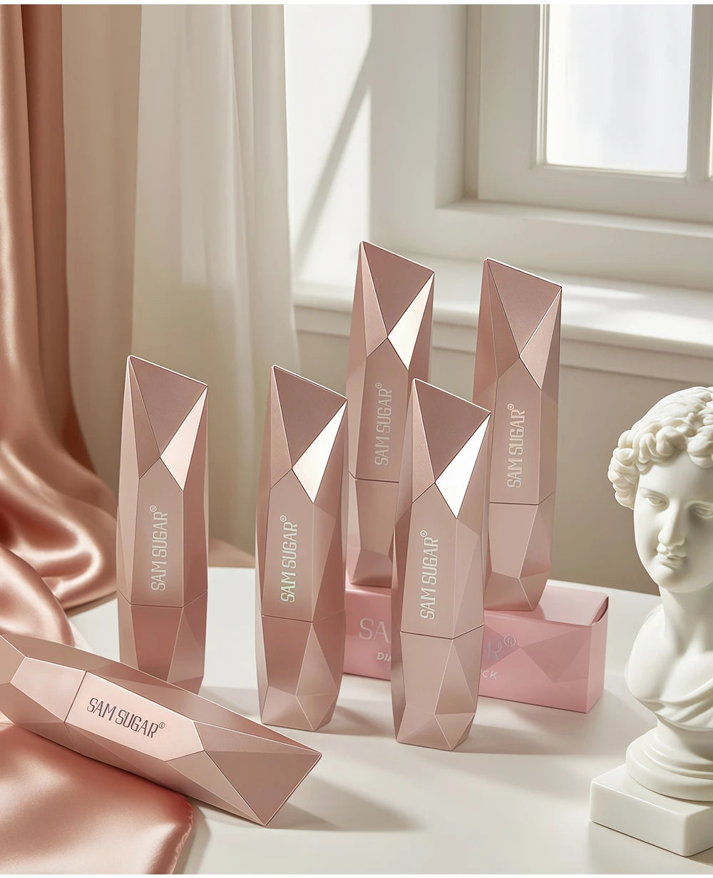 Polygon Metallic Lipstick Longlasting Glitter Orange Red Lip Glaze Waterproof Moisturize Luminous Shimmer Shiny Lipgloss Makeup