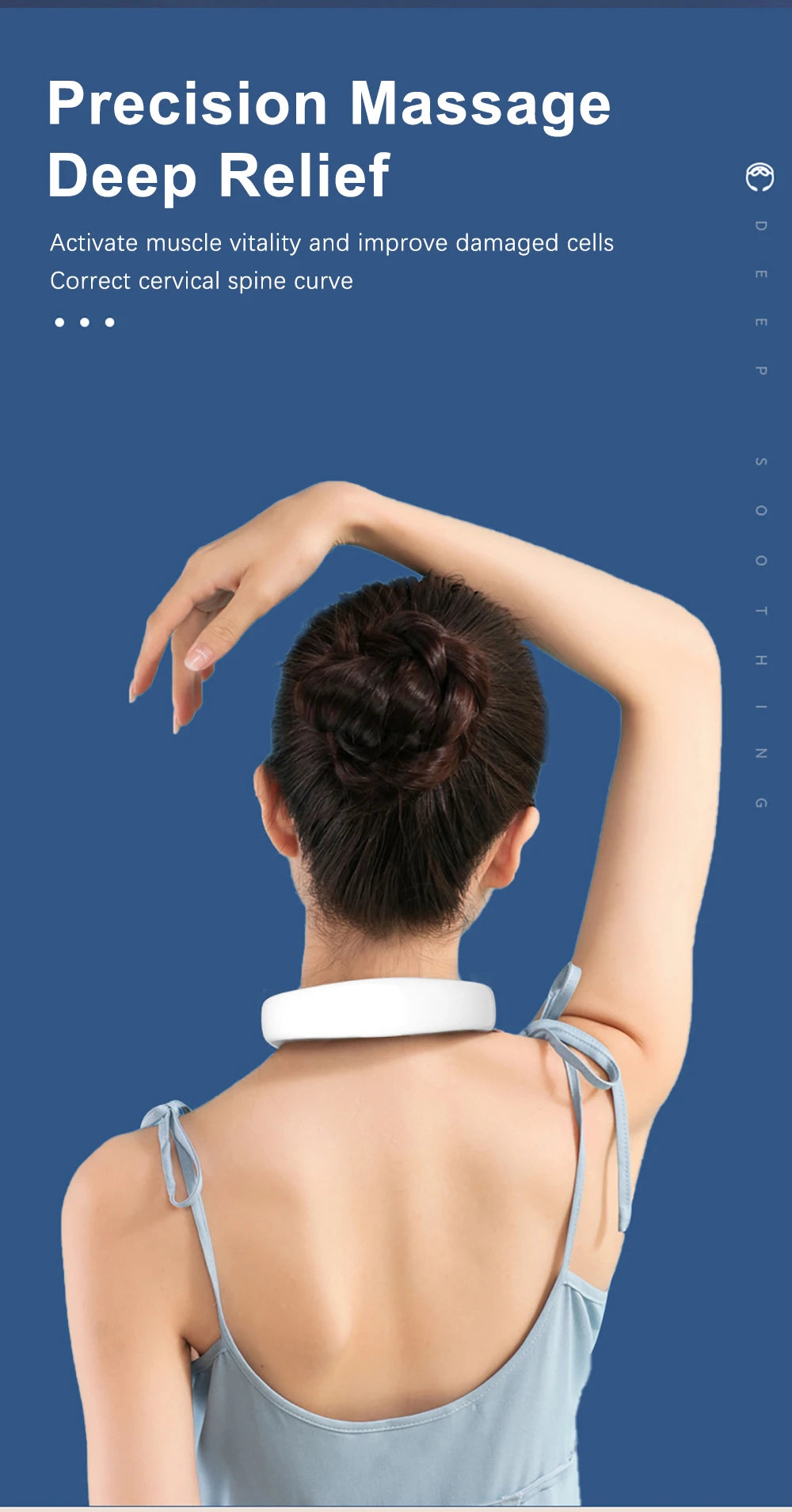 Smart Cervical Massager TENS Pulse Cervical Massager Remote Control Hot Compress Vibration Massage Intelligent Neck Massager