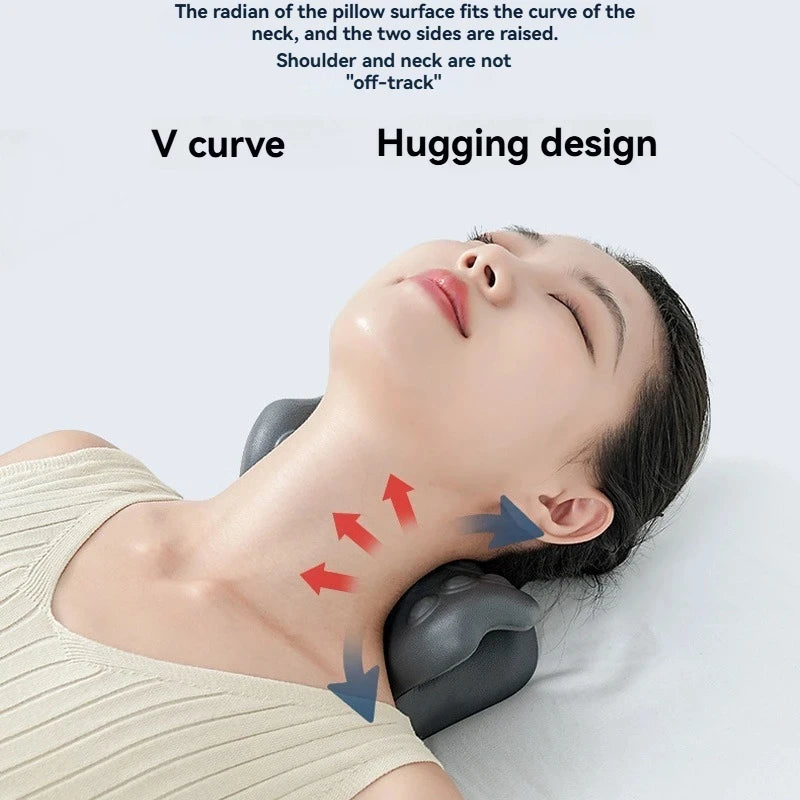 Neck Massager Acupoint Massage Pillow to Relieve Pain Neck Stretching Cervical Correction Cervical Spine Repair Relaxation C-typ
