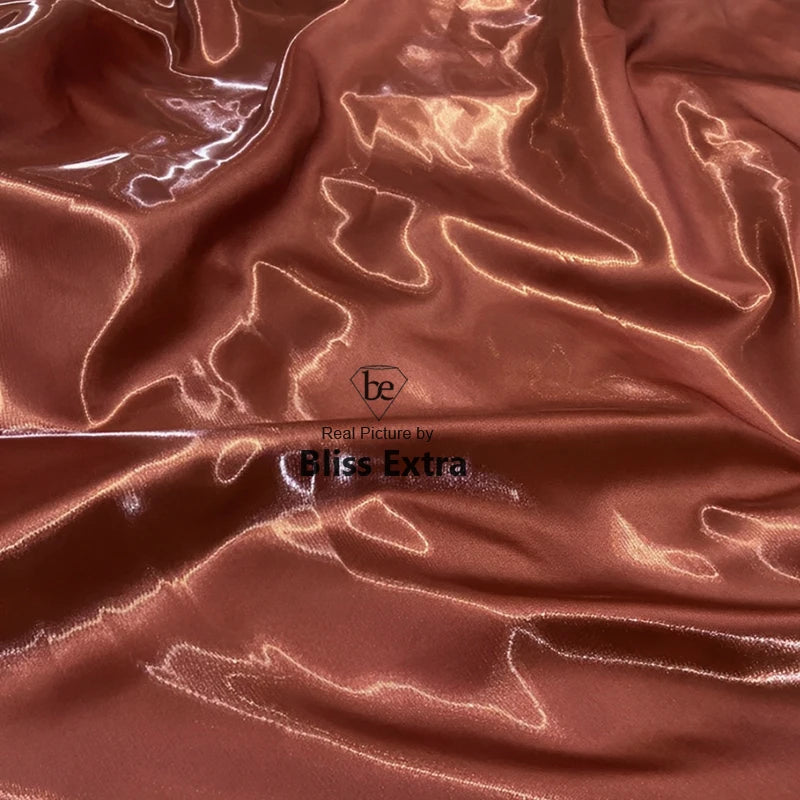 Luxury Glossy Liquid Satin Fabric Wide 1.5M Galaxy Water Gloss Satin Fabric for Dress Suit Clothing Fashion Designer Material