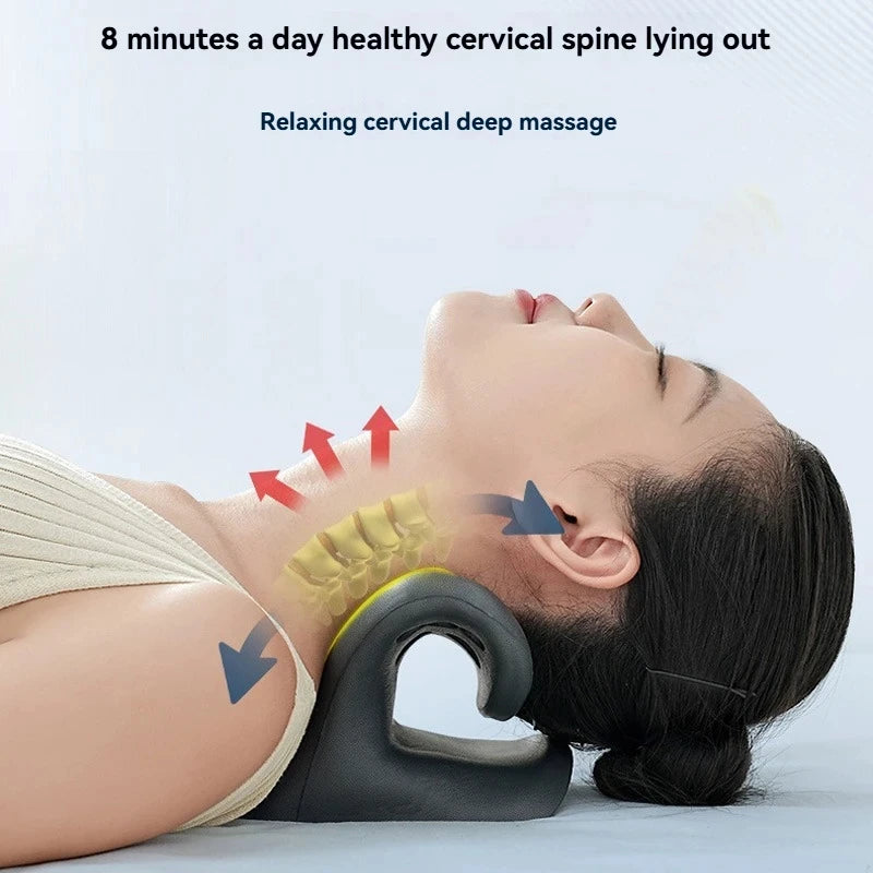 Neck Massager Acupoint Massage Pillow to Relieve Pain Neck Stretching Cervical Correction Cervical Spine Repair Relaxation C-typ