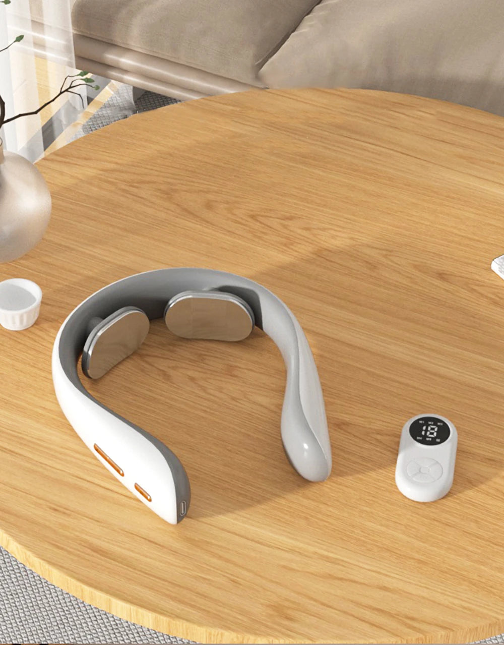 Smart Cervical Massager TENS Pulse Cervical Massager Remote Control Hot Compress Vibration Massage Intelligent Neck Massager