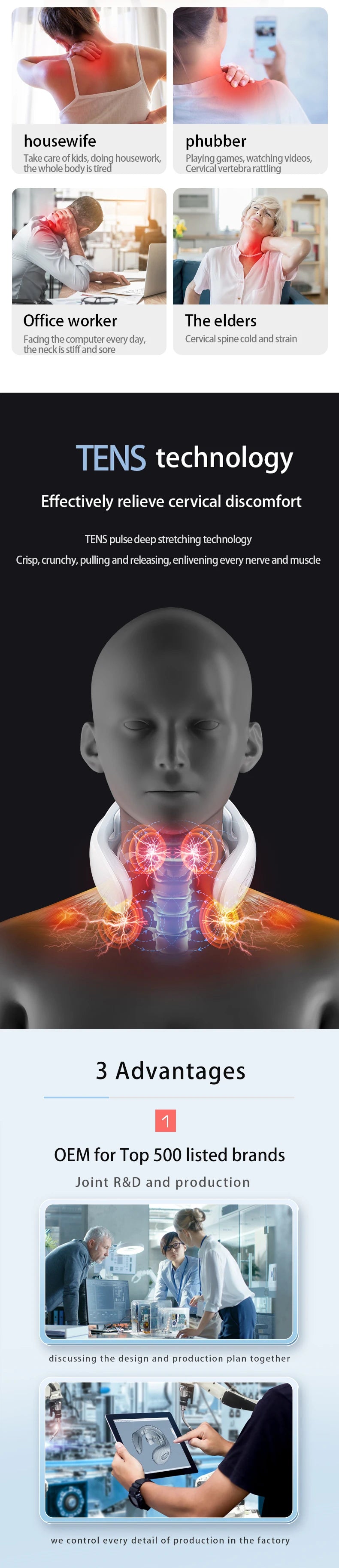 Smart Neck Massage Instrument Portable Shoulder Neck Massage Cervical Vertebra Health Care Vibrator Heating Relieve Pain Muscle