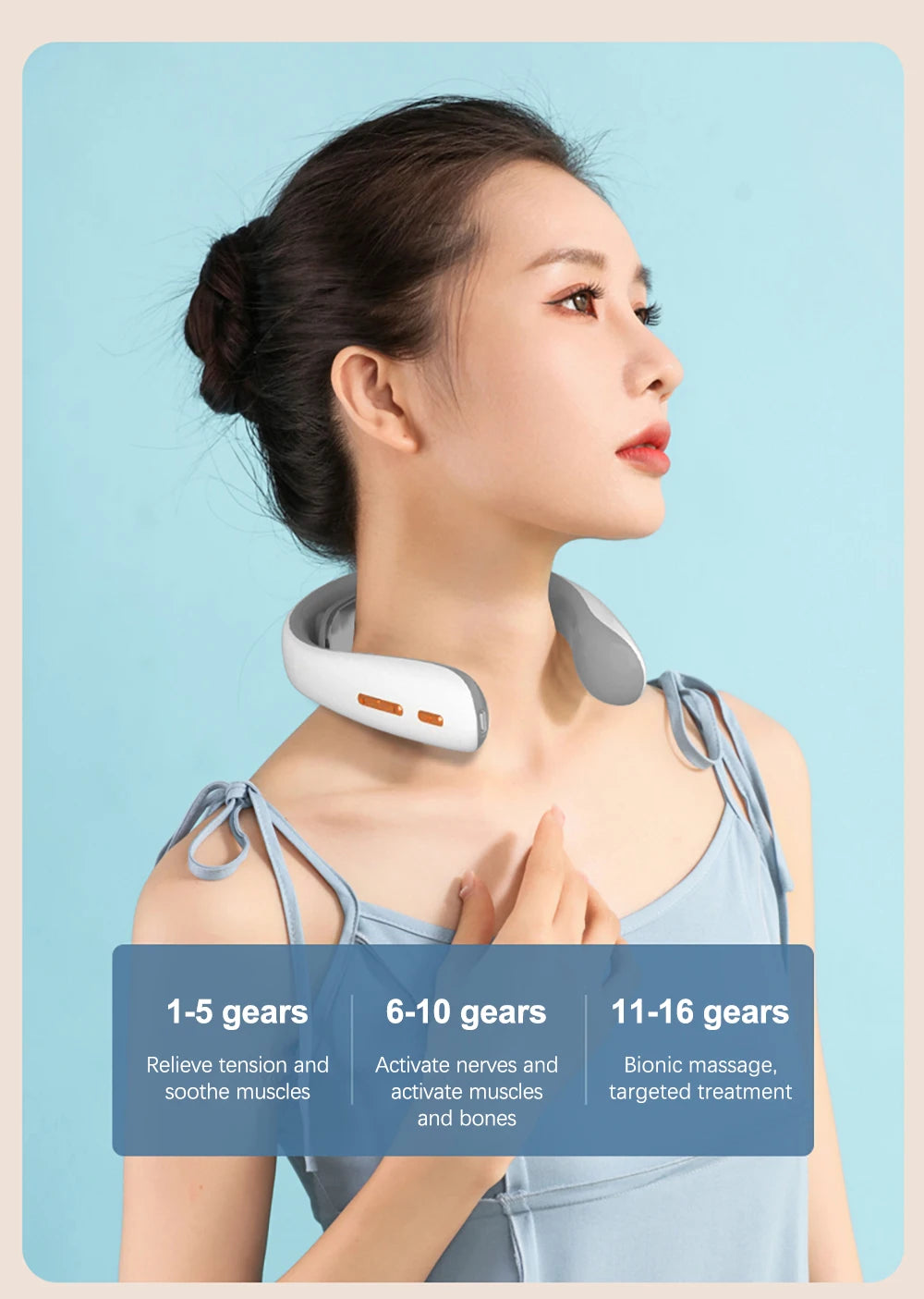 Smart Cervical Massager TENS Pulse Cervical Massager Remote Control Hot Compress Vibration Massage Intelligent Neck Massager